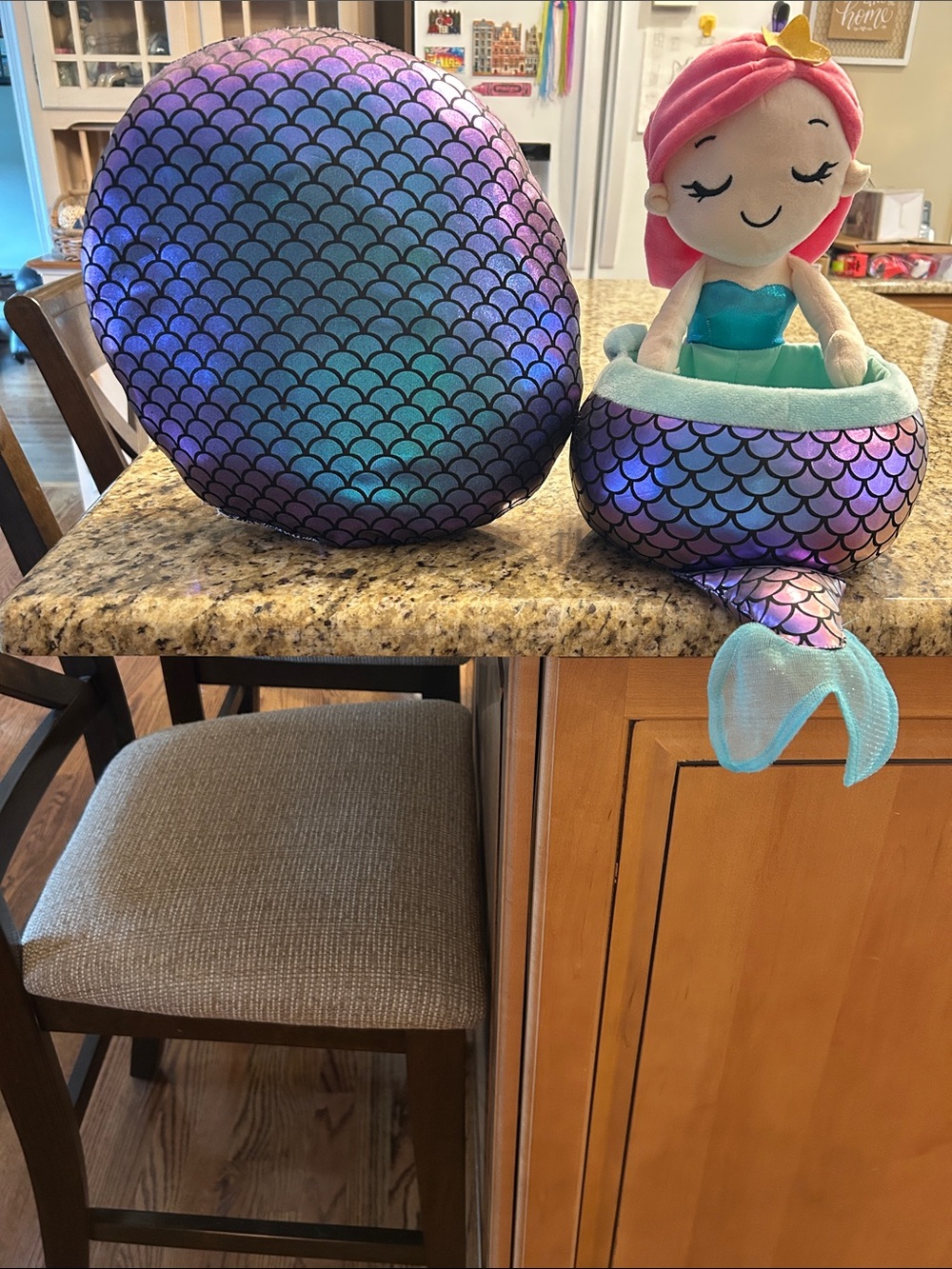 Plush Mermaid Basket and Matching Pillow
